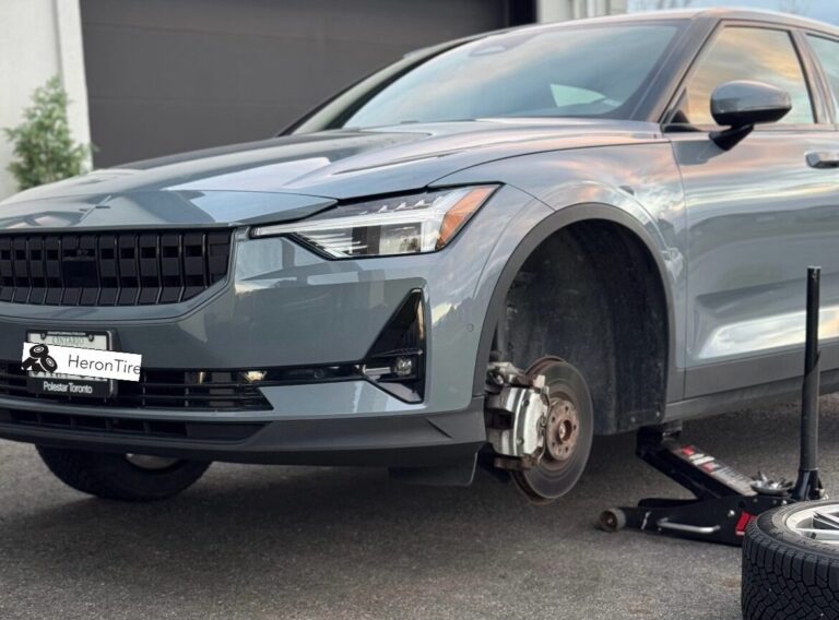 Photo Of a Polestar Getting Tires Changed in Orleans